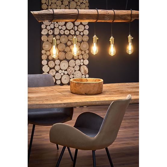 DICKSON kihúzható asztal 120-180/80 cm, asztallap - természetes, lábak - fekete (2p=1ks)