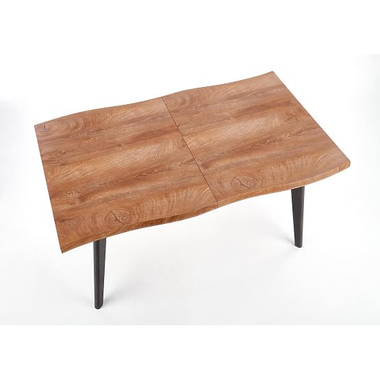 DICKSON kihúzható asztal 120-180/80 cm, asztallap - természetes, lábak - fekete (2p=1ks)