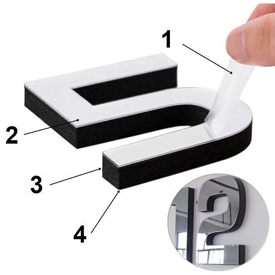 DIY NEPRI 65 - 130 cm-es fali óra - ezüst 3D