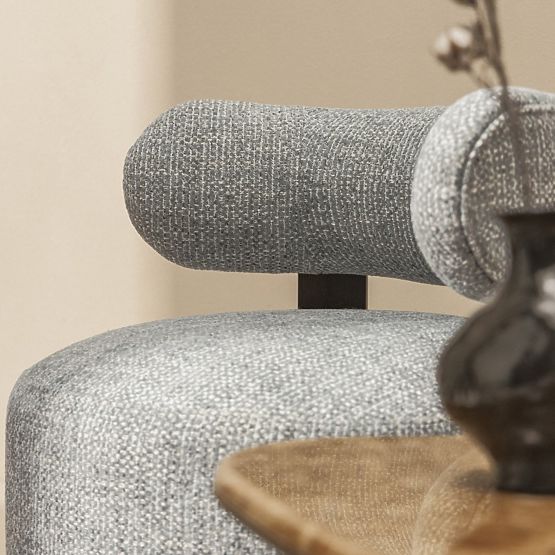 Dolce relaxációs fotel, lekerekített formák, kék-bézs/dió