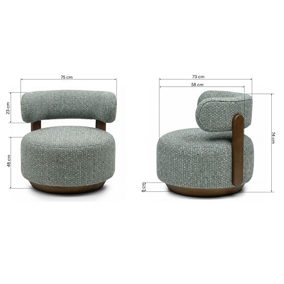 Dolce relaxációs fotel, lekerekített formák, kék-bézs/dió