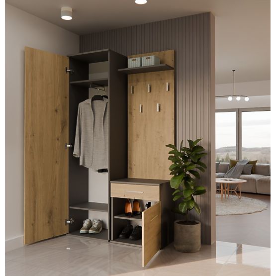 DUO ANTRACIT ARTISAN ruhásszekrény