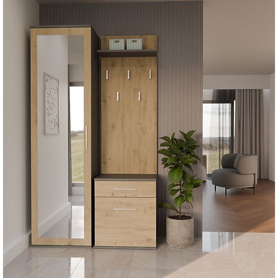 DUO ANTRACIT ARTISAN ruhásszekrény