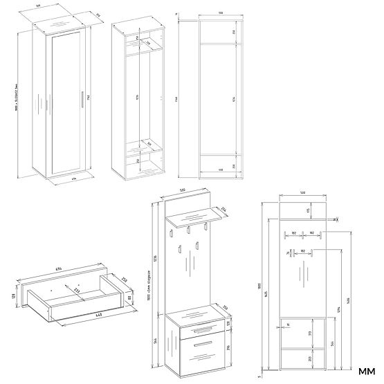 DUO ANTRACIT ARTISAN ruhásszekrény