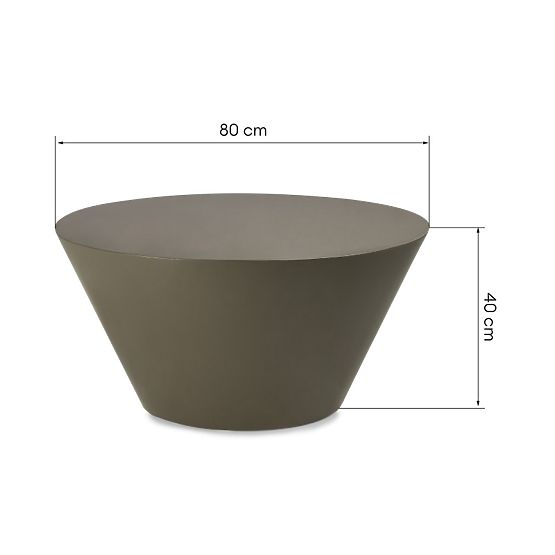 Eclipso dohányzóasztal, 80 cm, zöldesszürke, fényes
