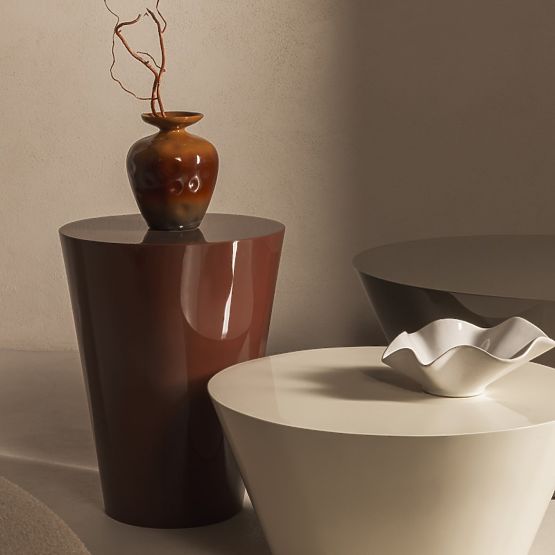 Eclipso oldalsó asztal, 40 cm, bordó-barna, fényes