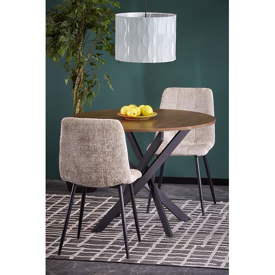 EDGAR asztal, asztallap - dió, lábak - fekete (2p=1ks)