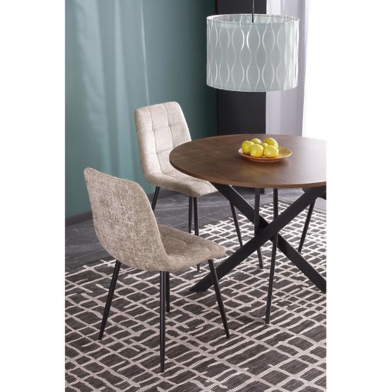 EDGAR asztal, asztallap - dió, lábak - fekete (2p=1ks)