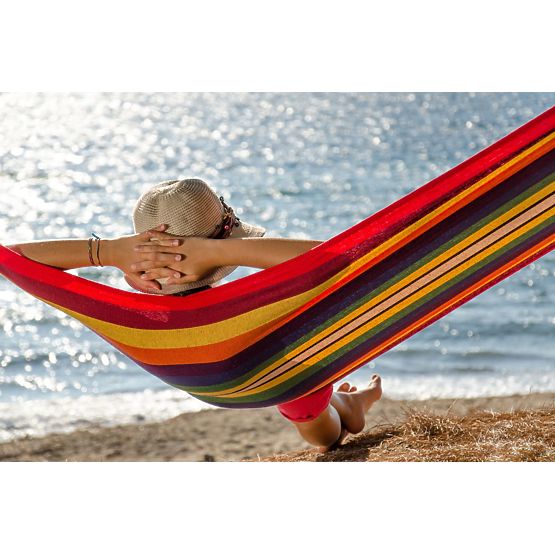 Egyszemélyes függőágy 40 cm-es terítőrúddal 400257 Sárga