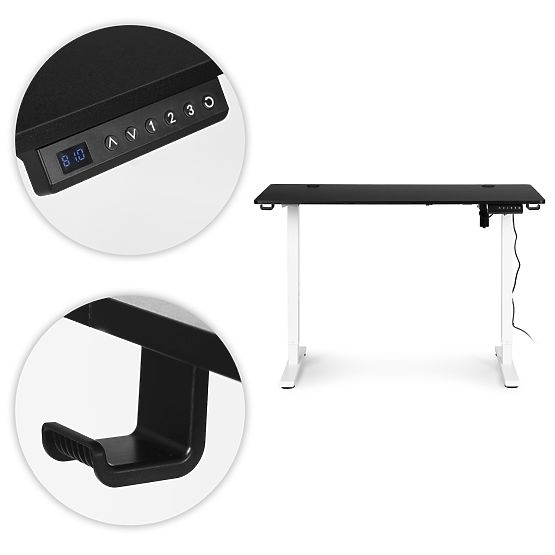 Elektromos magasságállítható asztal 120x60 cm, magasság 72-117 cm ModernHome