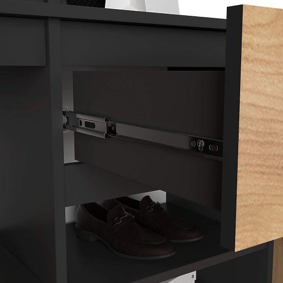 ENTRO PK ELŐSZOBA BÚTOR SZETT FEKETE / CRAFT TÖLGY