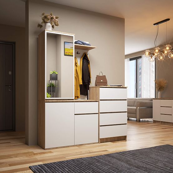 ENTRO PK ELŐSZOBA BÚTOR SZETT SONOMA TÖLGY / FEHÉR