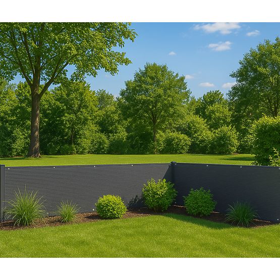 Erkély árnyékoló szerelvényekkel 100x500 cm árnyékoló háló + szerelési elemek szürke MultiGarden