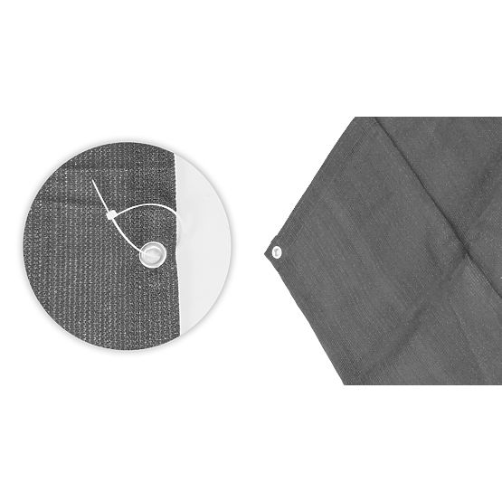 Erkély árnyékoló szerelvényekkel 150x500 cm árnyékoló háló + telepítő elemek szürke MultiGarden