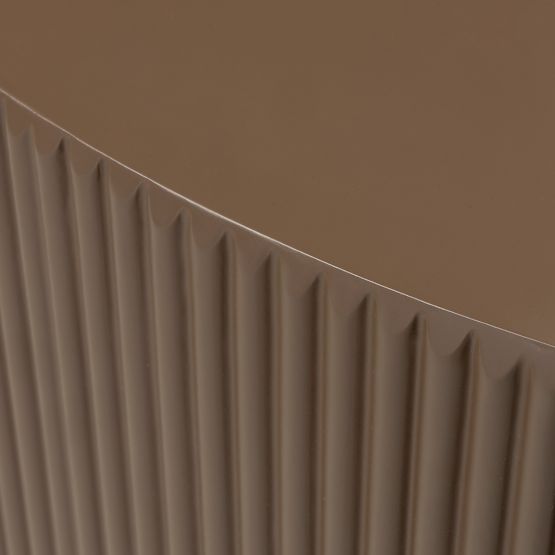 Ermanno dohányzóasztal, 90 cm, mokka, bordázott