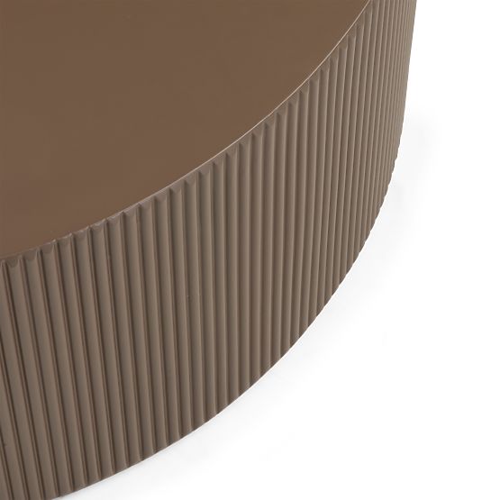 Ermanno dohányzóasztal, 90 cm, mokka, bordázott