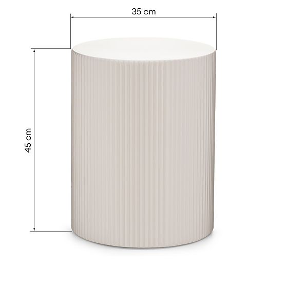 Ermanno oldalsó asztal, 35 cm, szürke-bézs, bordázott