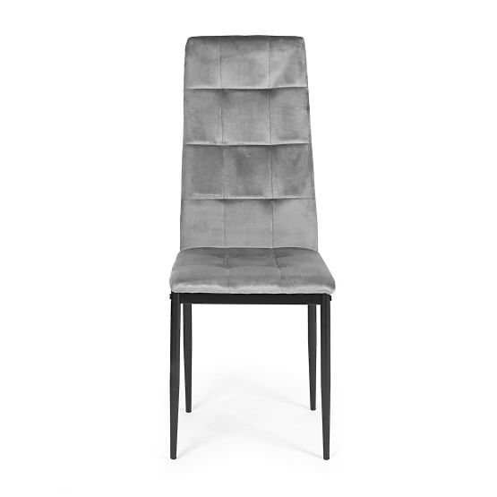 Étkező- és nappali bársony székek szettje 4 db szürke