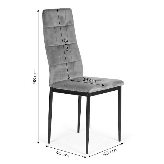 Étkező- és nappali bársony székek szettje 4 db szürke
