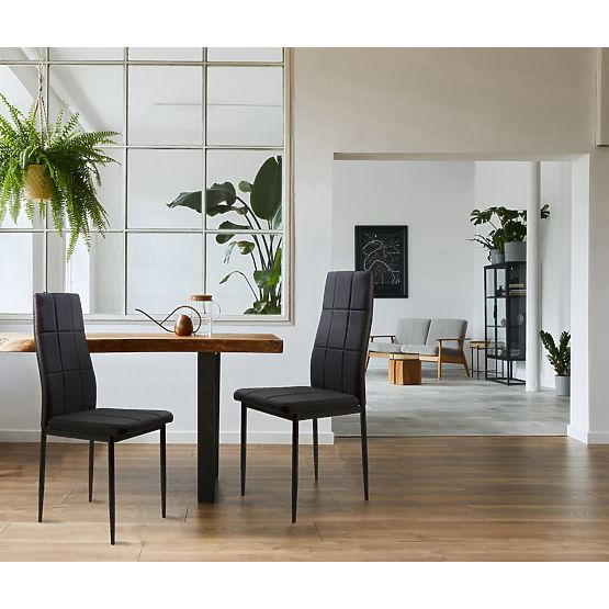 Étkező- és nappali kárpitozott székek szettje 4 db fekete
