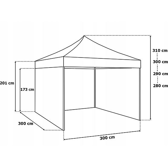 Expressz üzleti pavilon 3x3 m fekete