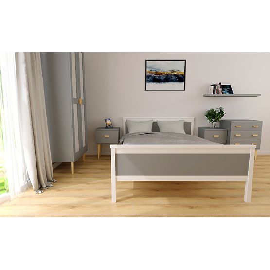 Fa ágy Ikar 200 x 90 cm - szürke-fehér