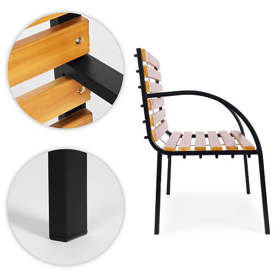 Fa háttámlás kerti pad 122x57 cm park MultiGarden