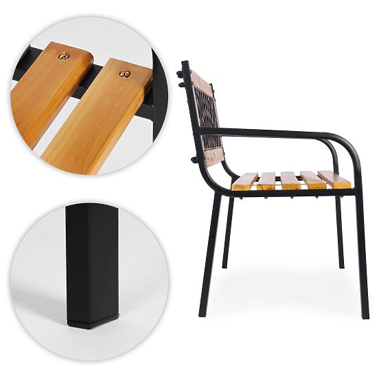 Fa padkerti pad rácsos háttámlával 118x52 cm park MultiGarden