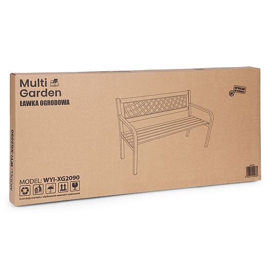 Fa padkerti pad rácsos háttámlával 118x52 cm park MultiGarden