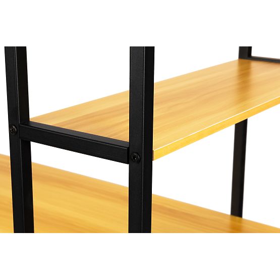 Fa polcokkal ellátott fa számítógépasztal loft stílusban