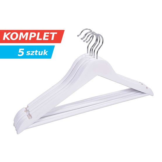 Fa RONDO fa vállfa szett 5 db fehér