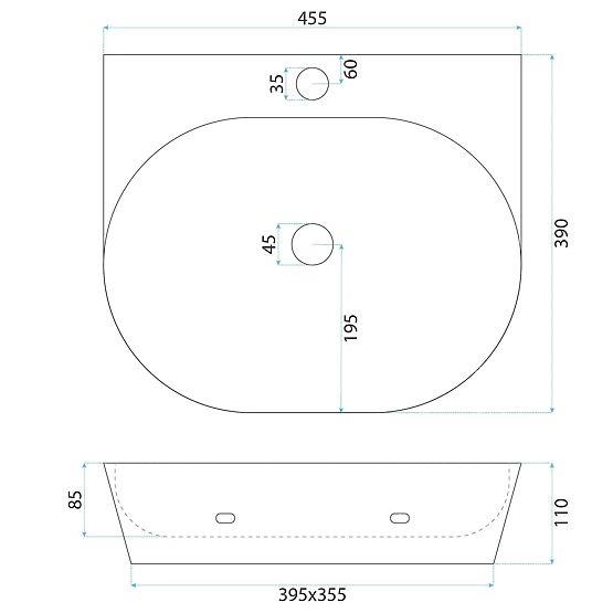 Fali / asztali mosdó Rea Kim 46
