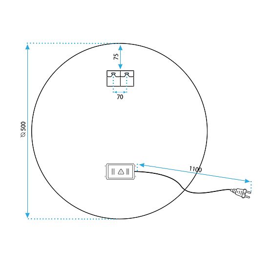 FALI LED TÜKÖR 50cm HZJ050
