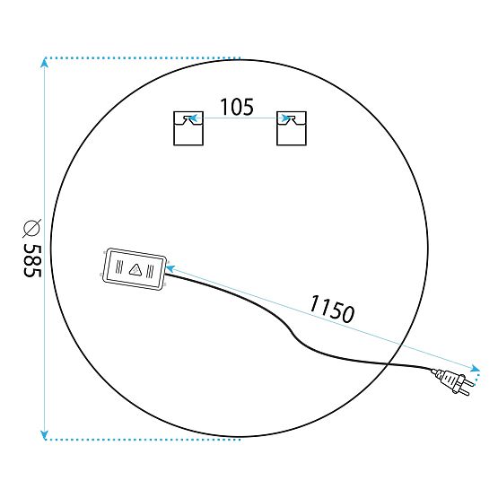 FALI LED TÜKÖR 60cm BAS