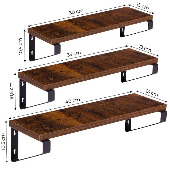 Fali virágtartó 3 függő polc növényekhez dekoráció loft ModernHome