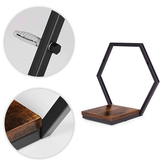 Fali virágtartó függő polc növényekhez dekoráció loft hexagon ModernHome