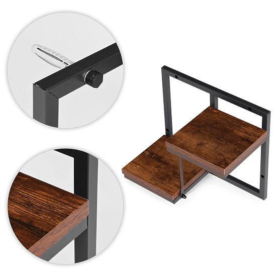 Fali virágtartó, függő polc virágok és dekorációk számára, 2 szintes, loft ModernHome