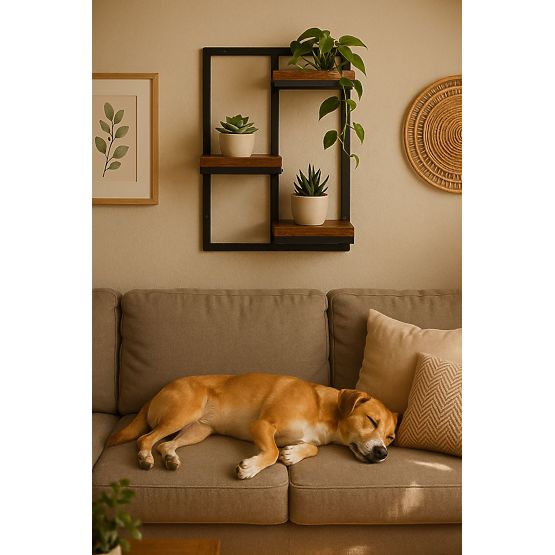 Fali virágtartó függő polc virágokhoz dekoráció 3 szintes loft ModernHome