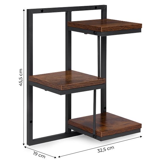 Fali virágtartó függő polc virágokhoz dekoráció 3 szintes loft ModernHome