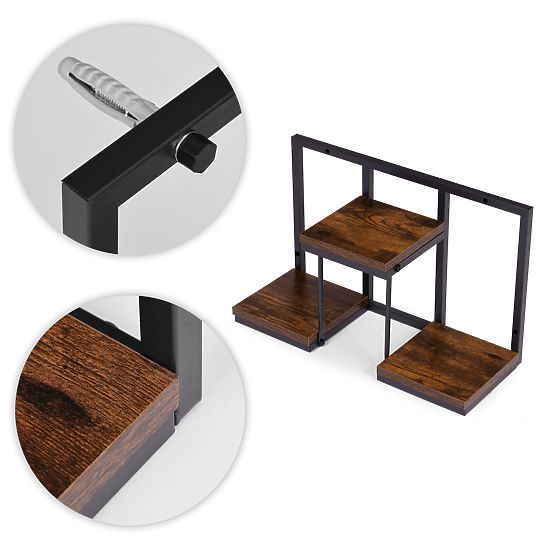 Fali virágtartó függő polc virágoknak dekoráció 3 szintes loft ModernHome