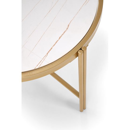 FATIMA 2 asztal szett, fehér márvány / arany (1p=1db)