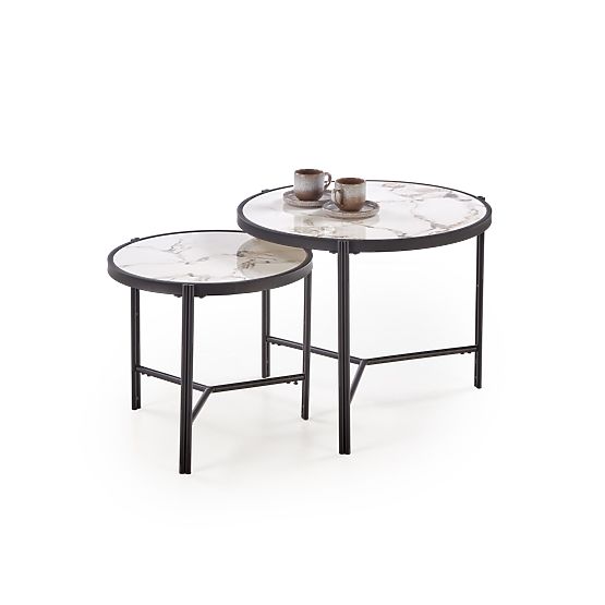 FATIMA 2 padkészlet, fehér márvány / fekete (1p=1db)