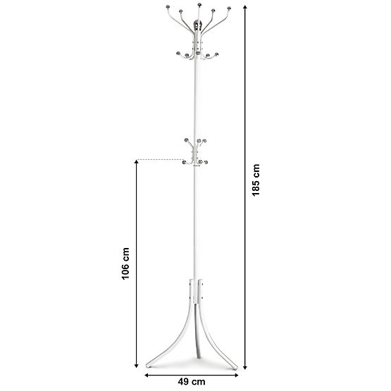 Fehér ruhatartó 16 kampóval