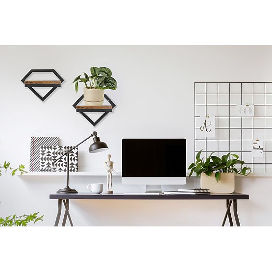 Fekete fali fém virágtartó Doron Rustic loft