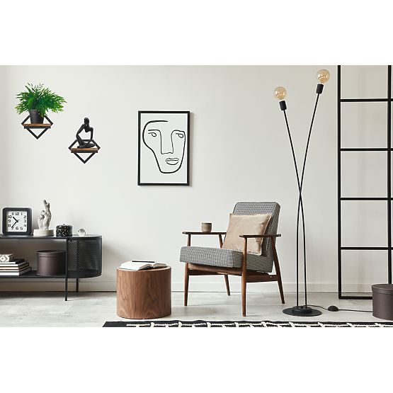 Fekete fali fém virágtartó Doron Rustic loft