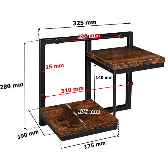 Fekete Remus Rustic függő virágtartó antik tölgy