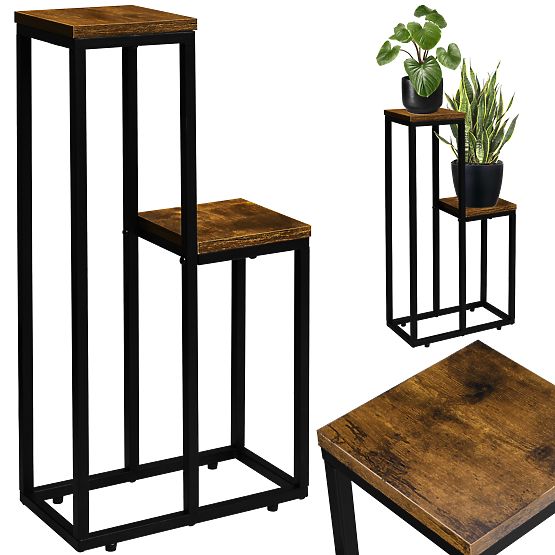 Fekete virágtartó Hazel Rustic antik tölgy