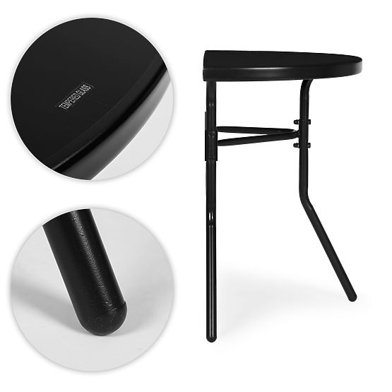 Félköríves üveg kerti asztal erkélyre, teraszra, patiohoz fekete MultiGarden