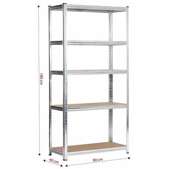 FÉM POLC 90x40x180 EZÜST