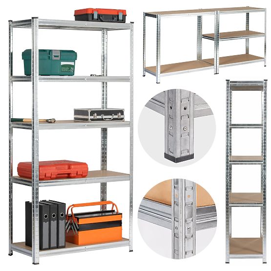 FÉM POLC 90x40x180 EZÜST